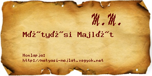Mátyási Majlát névjegykártya